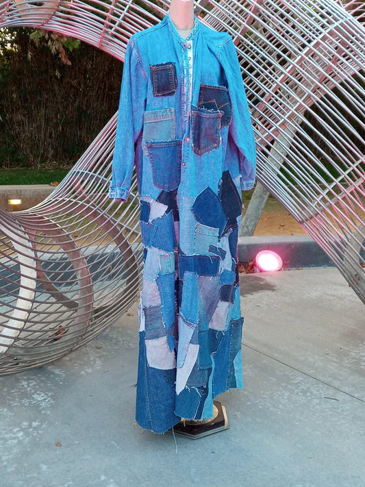 BOHO PATCH JEANS COAT
