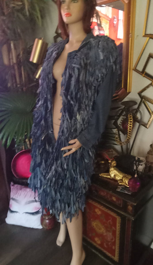 BOHO SHAGGY DENIM JACKET