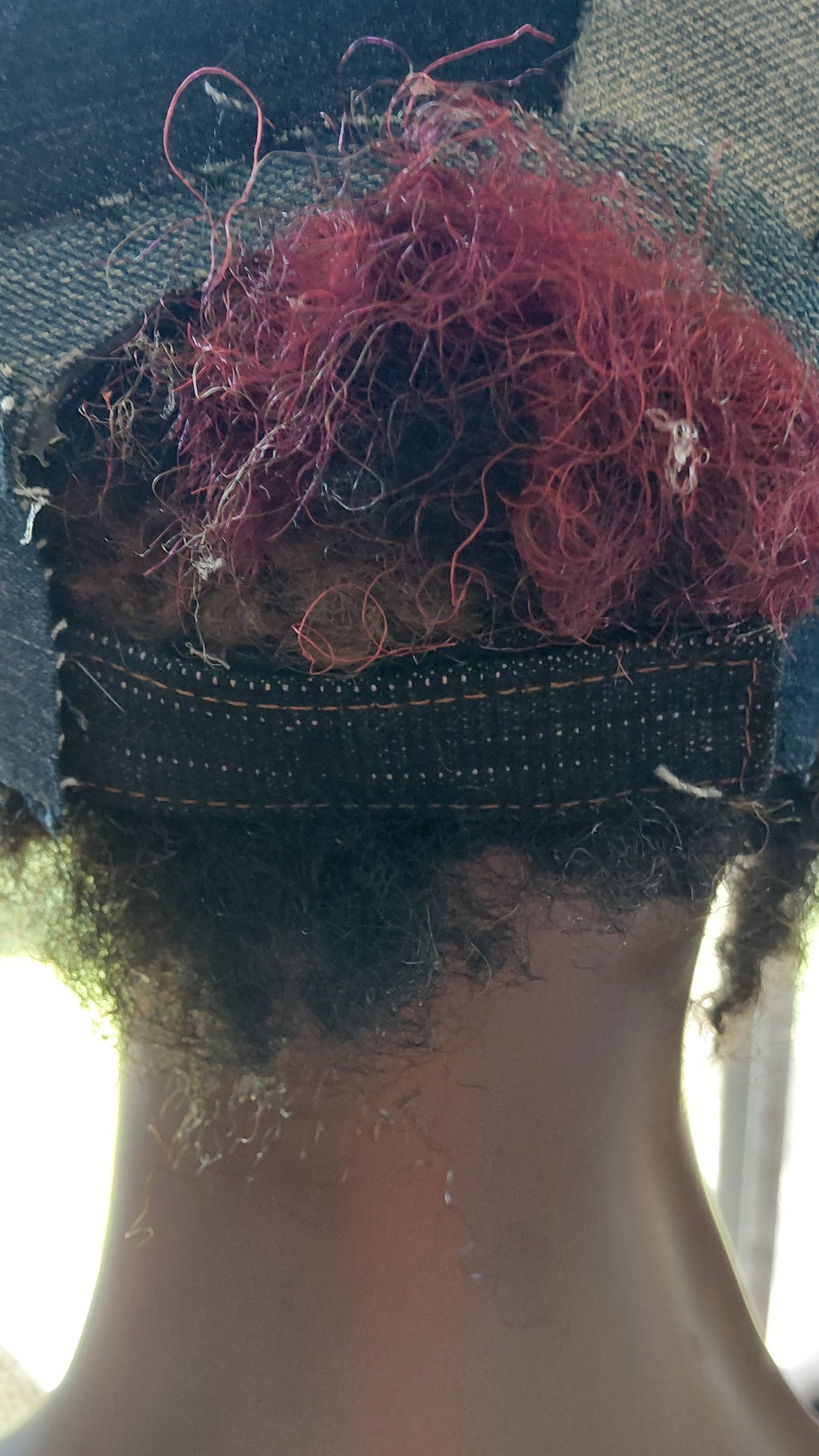 NEW YORK PINK FAUX PEARL DENIM CAP