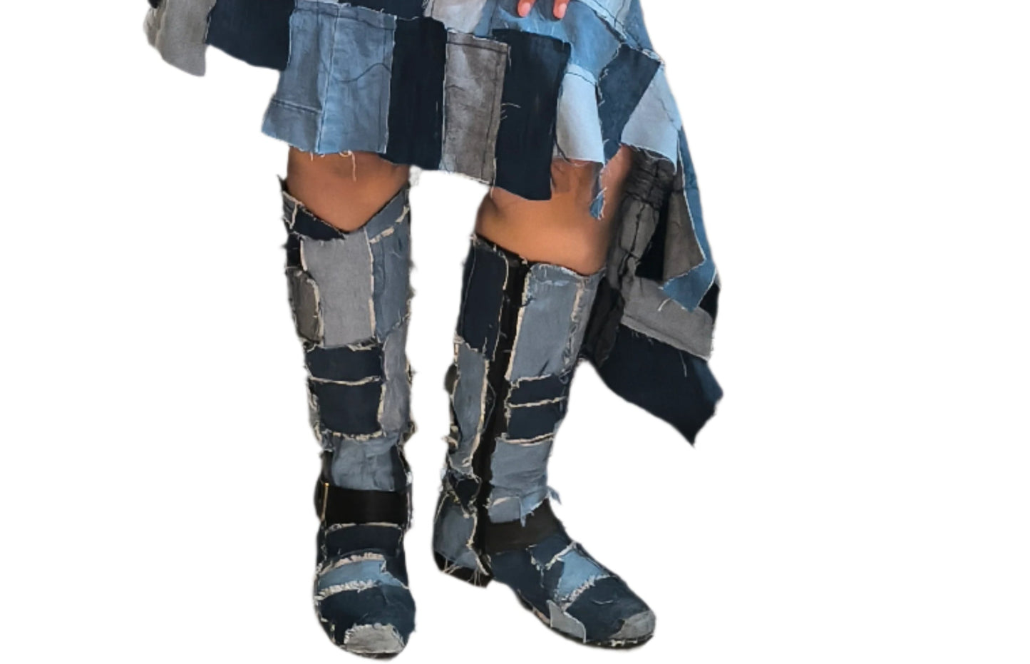 BOHO PATCH DENIM BOOTS