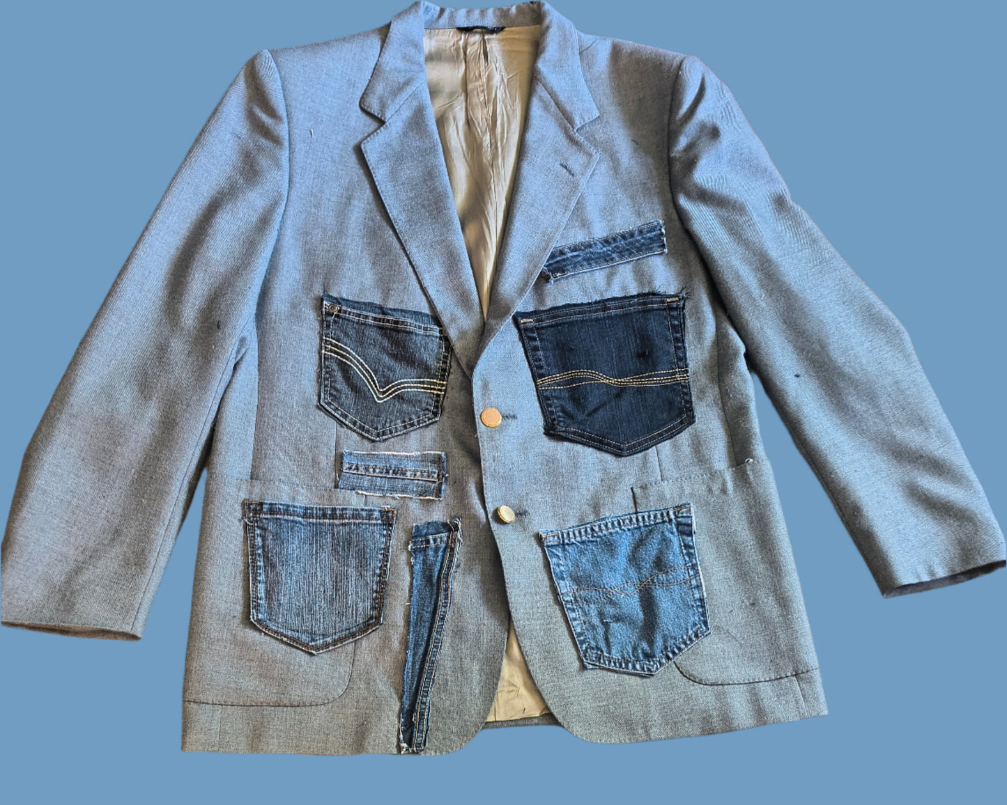 MEN DRESS JACKET RUGGED BOHO DENIM POCKET