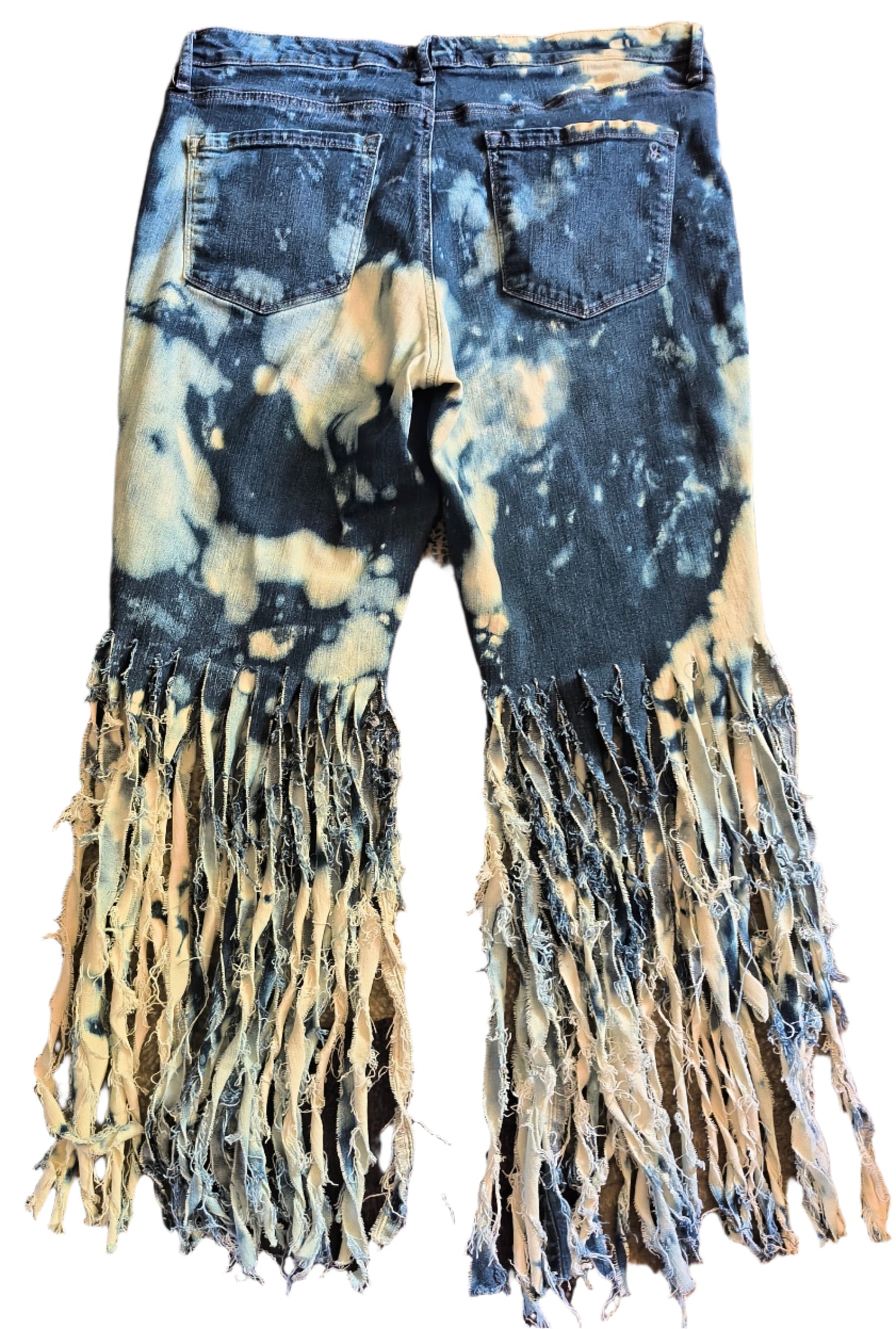 SHREDDED BOHO DENIM PANTS