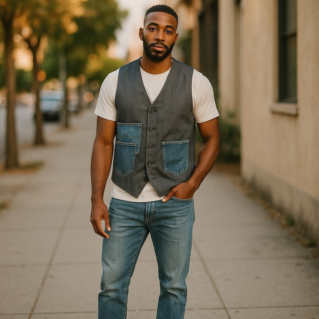 BOHO DENIM MEN VEST