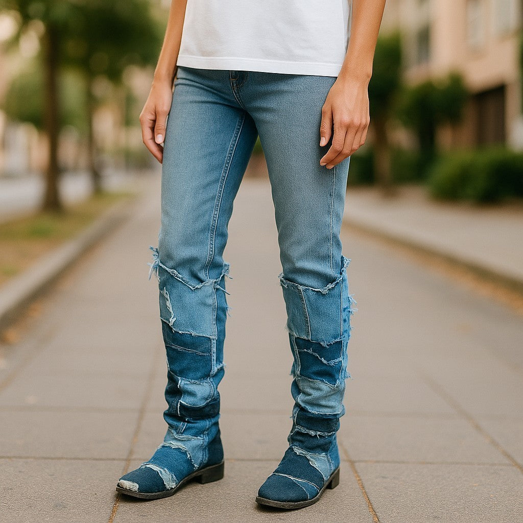 BOHO PATCH DENIM BOOTS
