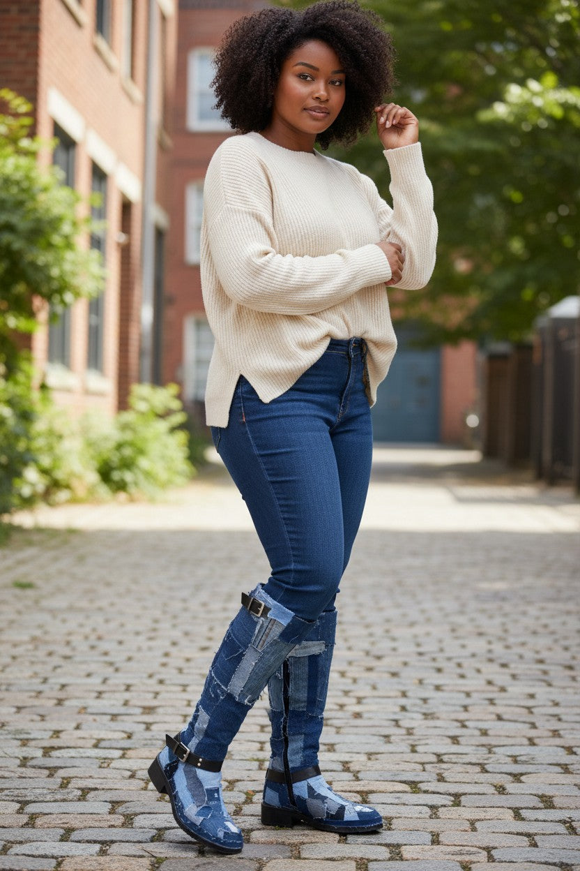 DENIM BOOTS