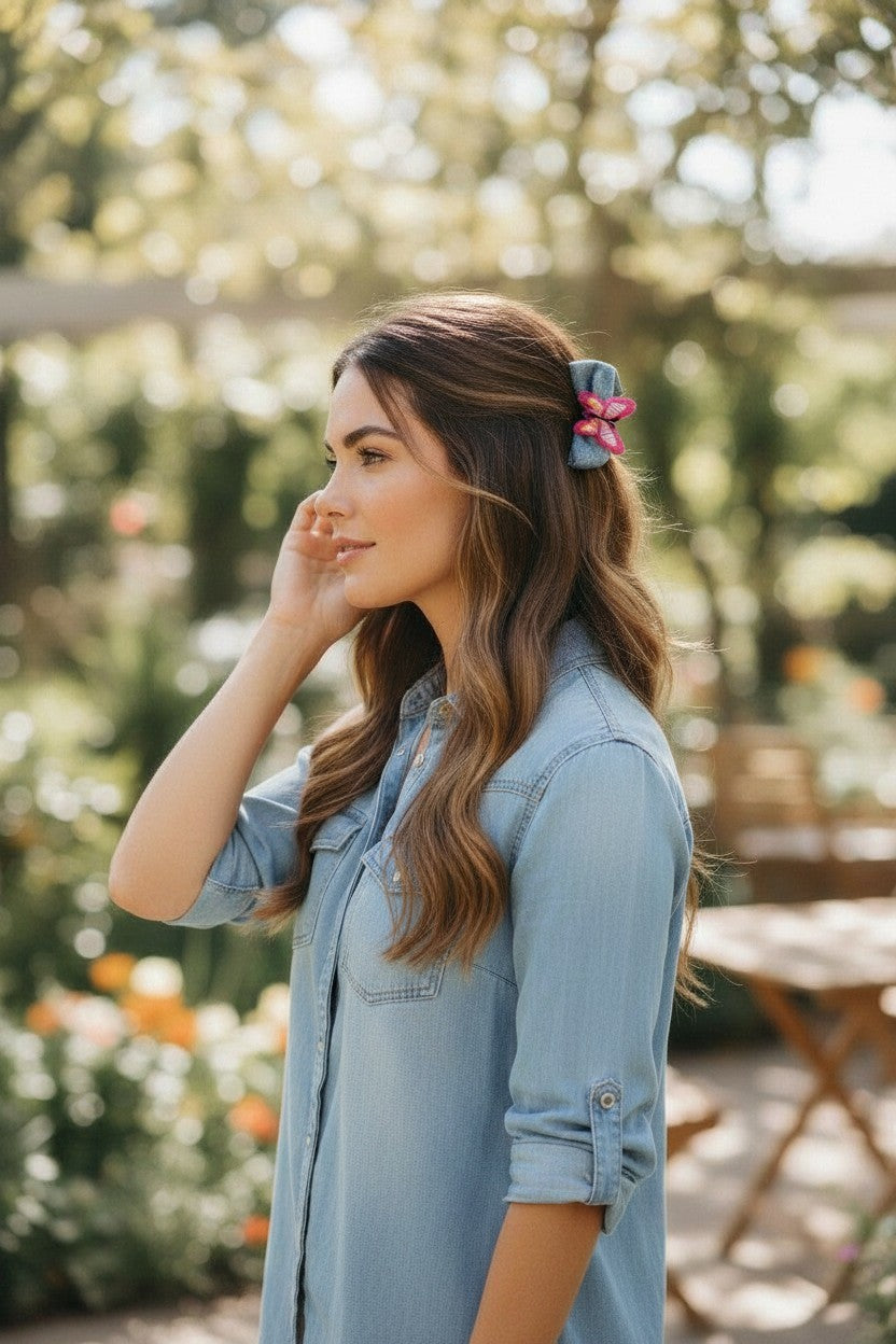 Denim bow