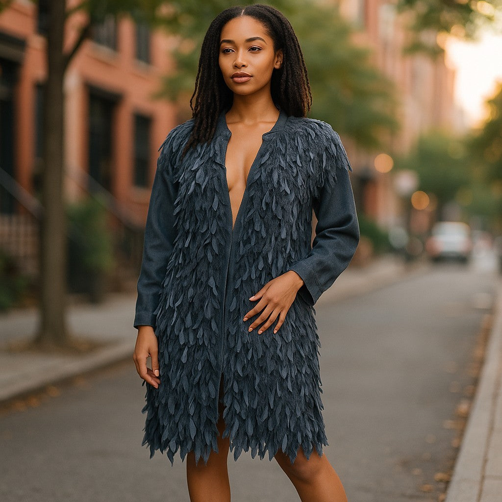 BOHO SHAGGY DENIM JACKET