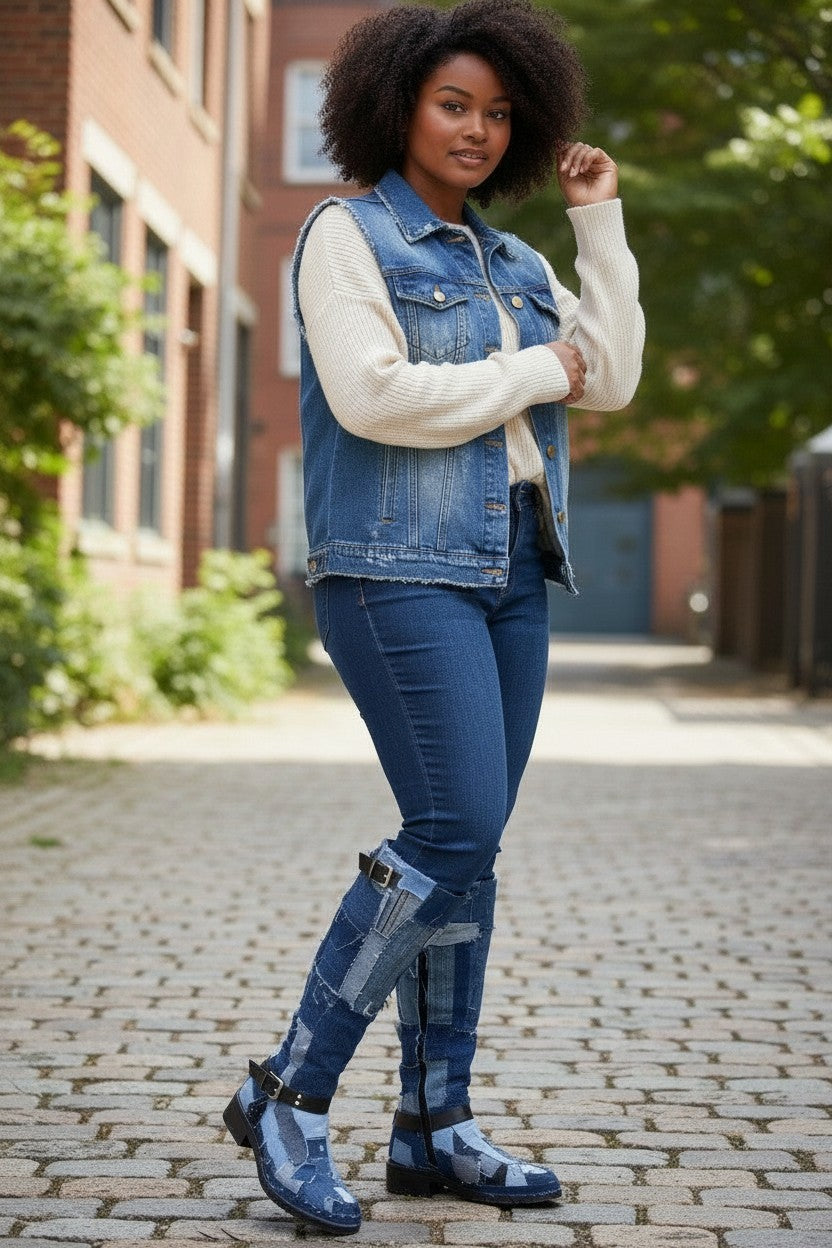 DENIM BOOTS
