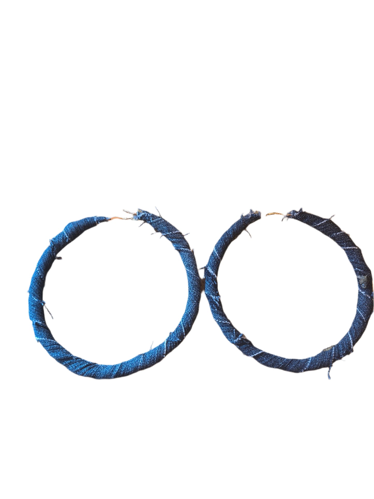 DENIM HOOP EARRRINGS