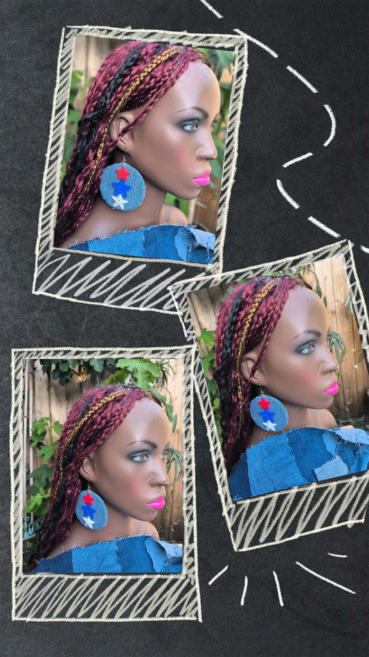 BUTTON STAR JEAN EARRINGS