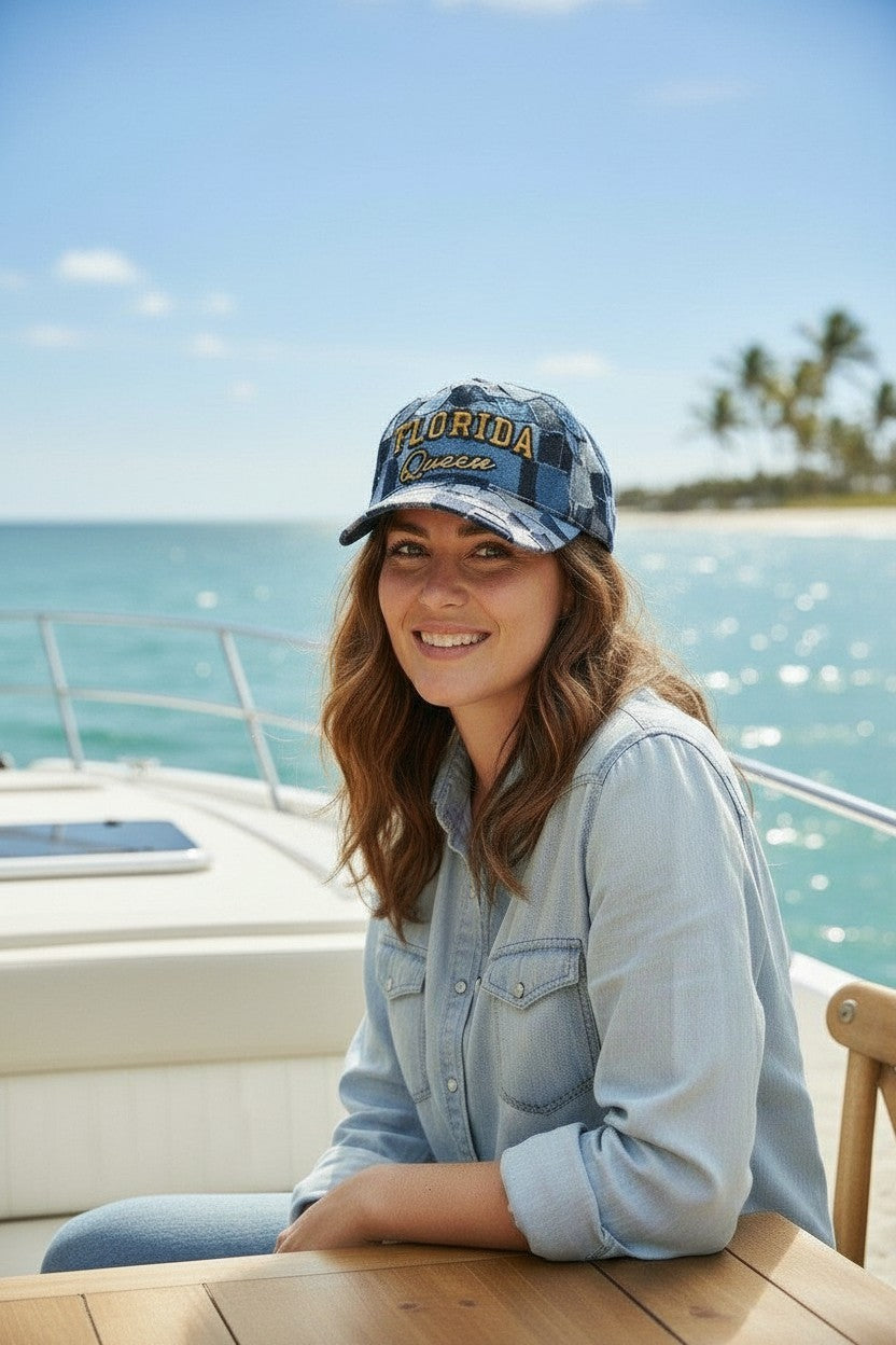 DENIM FLORIDA QUEEN CAP