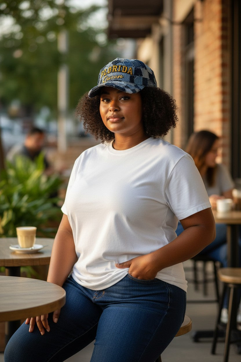 DENIM FLORIDA QUEEN CAP