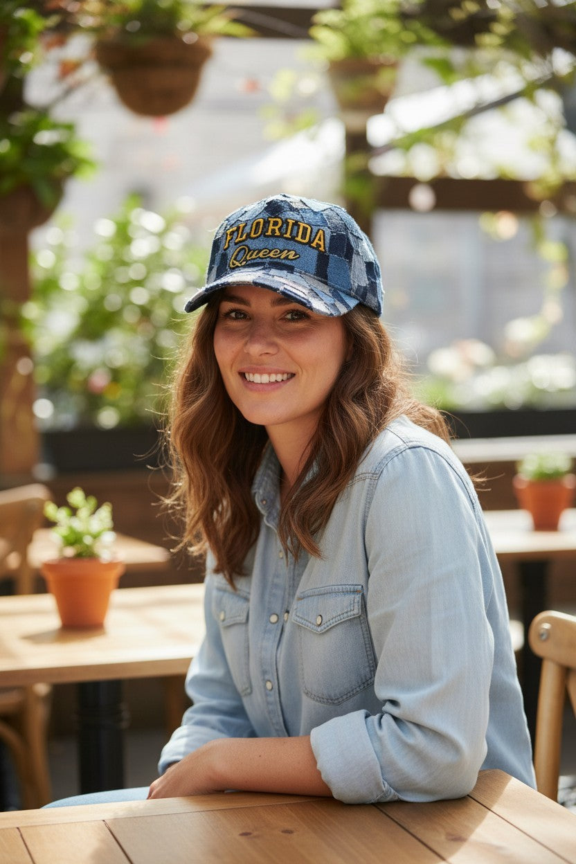 DENIM FLORIDA QUEEN CAP