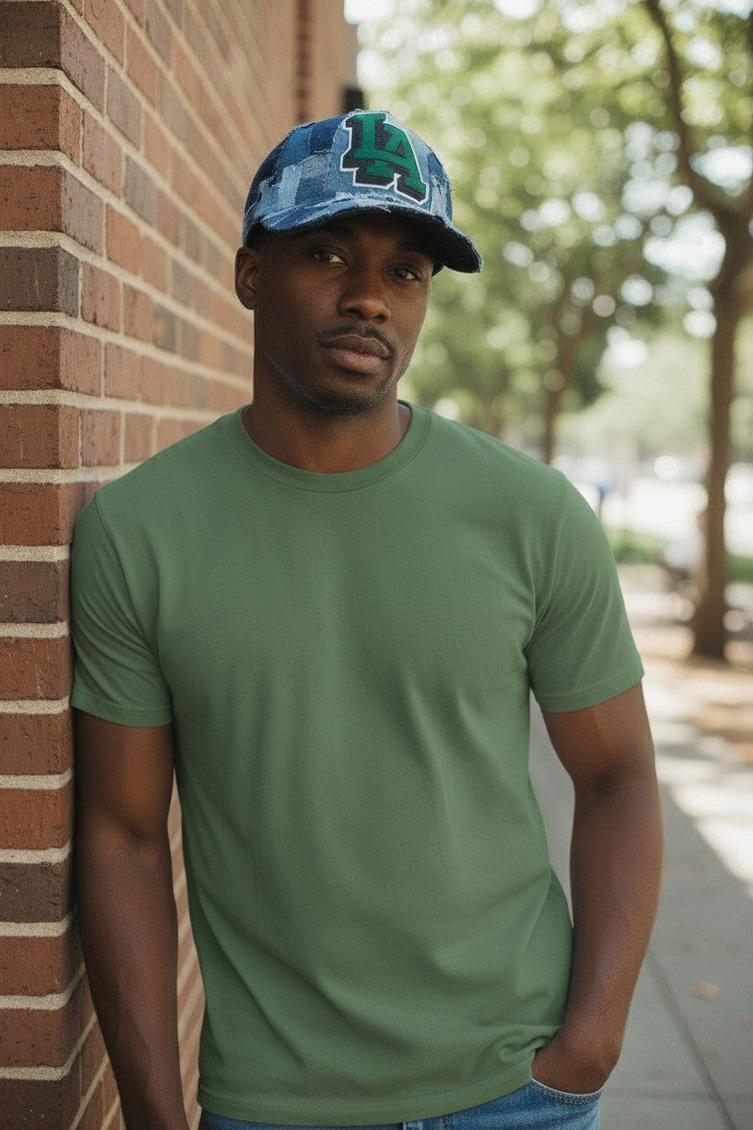 LA CAMOUFLAGE DENIM CAP