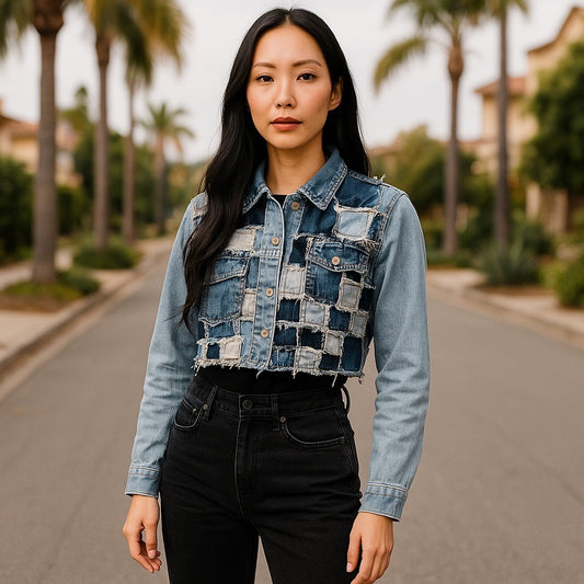 DENIM PATCH SHORT JACKET