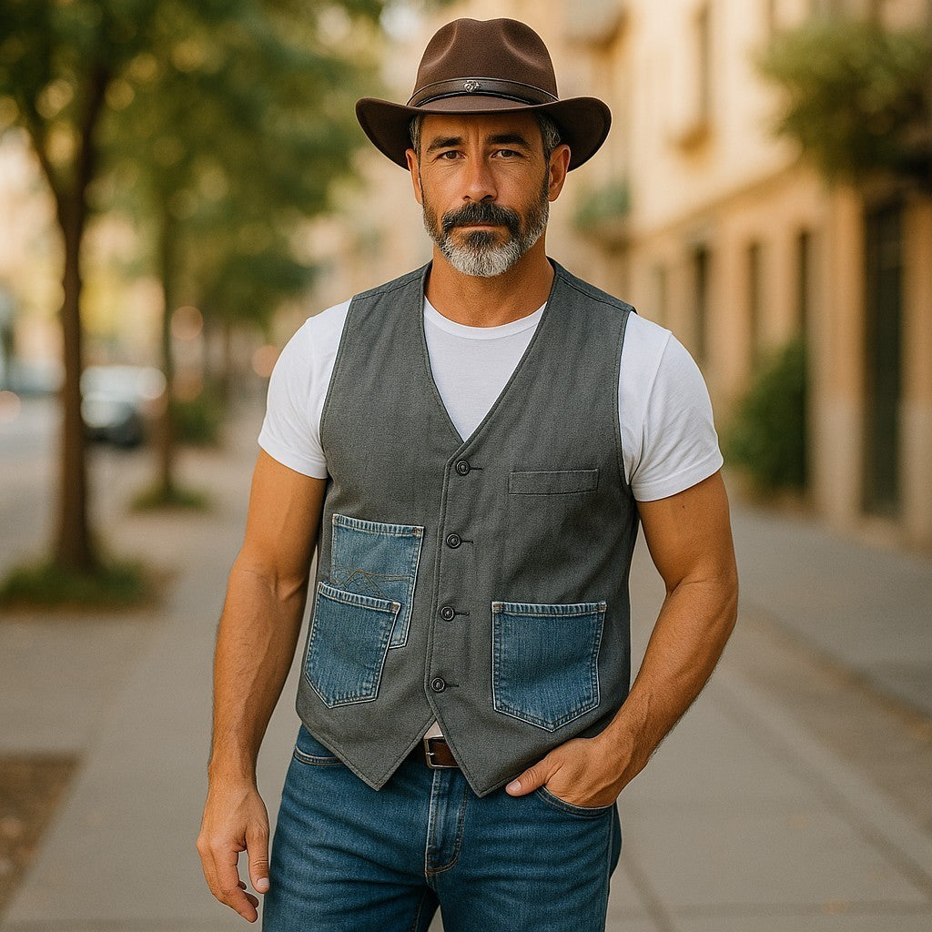 BOHO DENIM MEN VEST