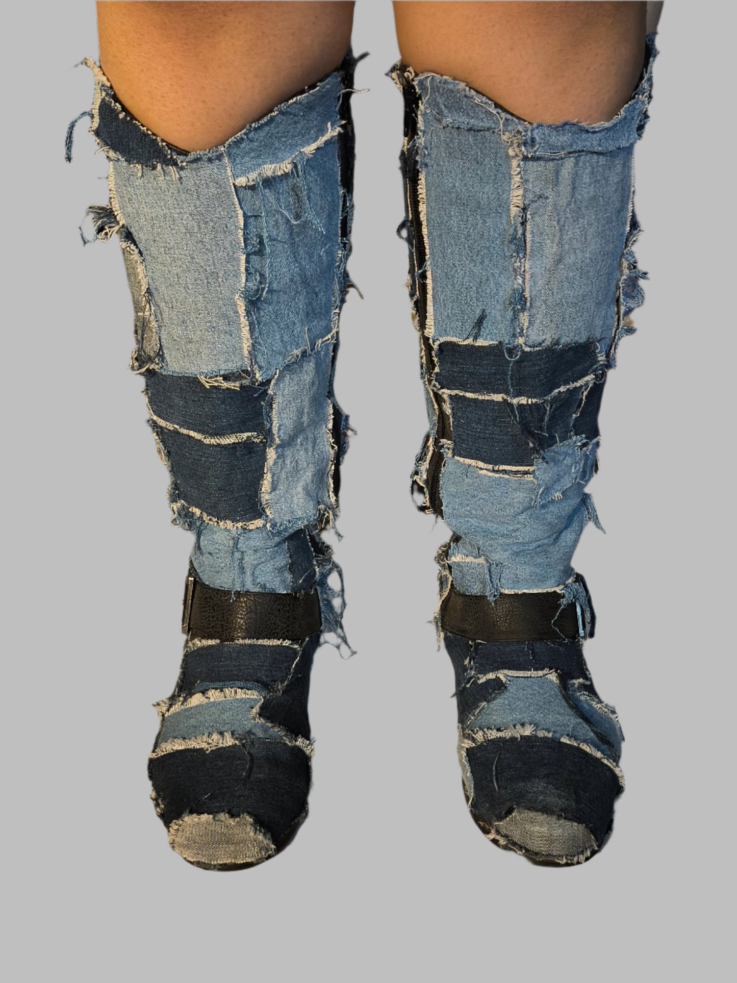 BOHO PATCH DENIM BOOTS