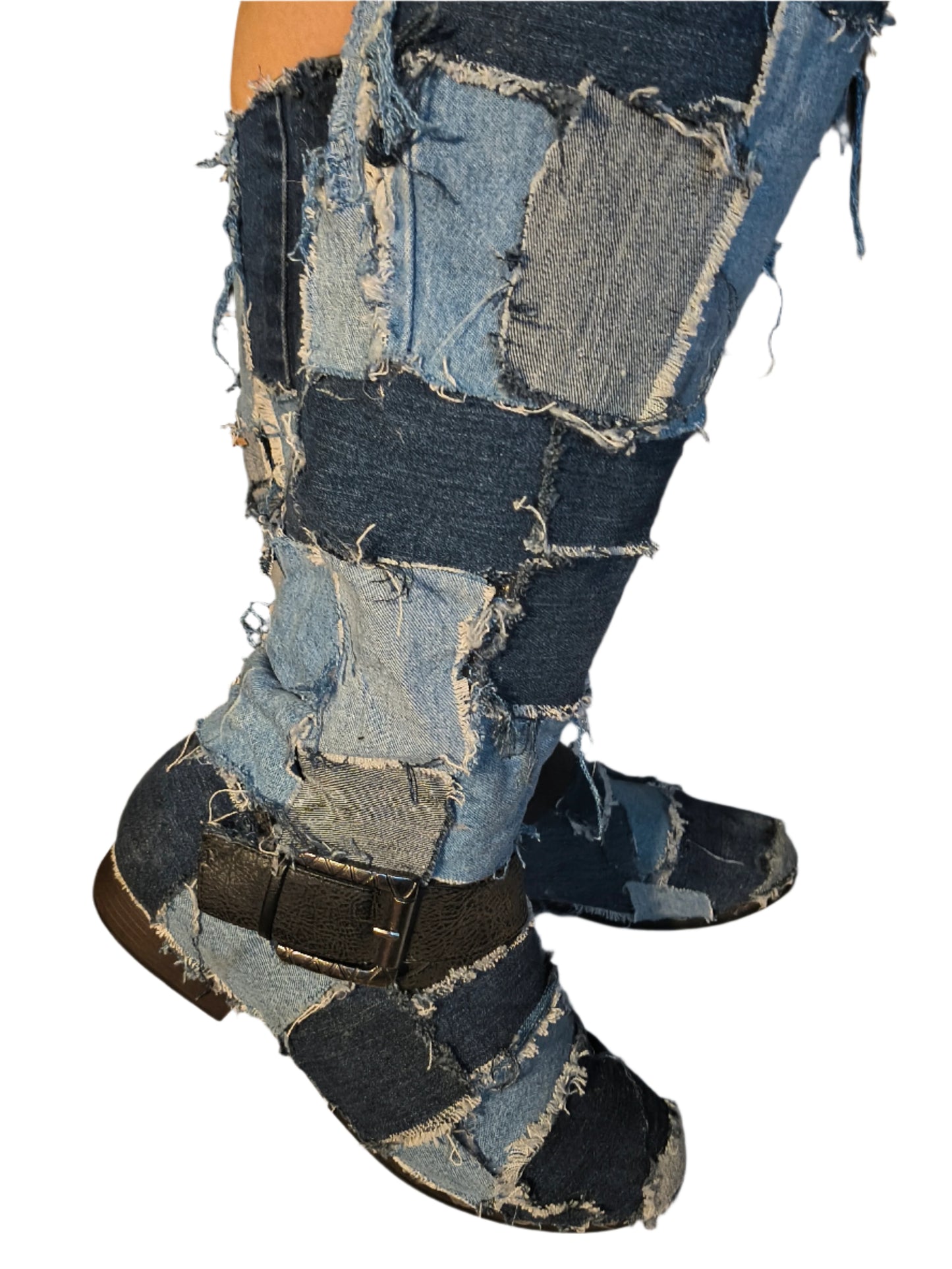 BOHO PATCH DENIM BOOTS