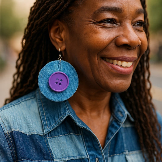 JEANS BUTTON EARRING