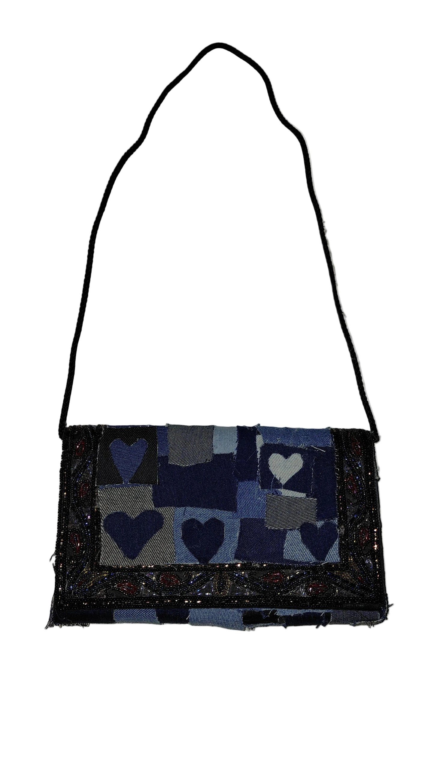 DENIM HEART PURSE