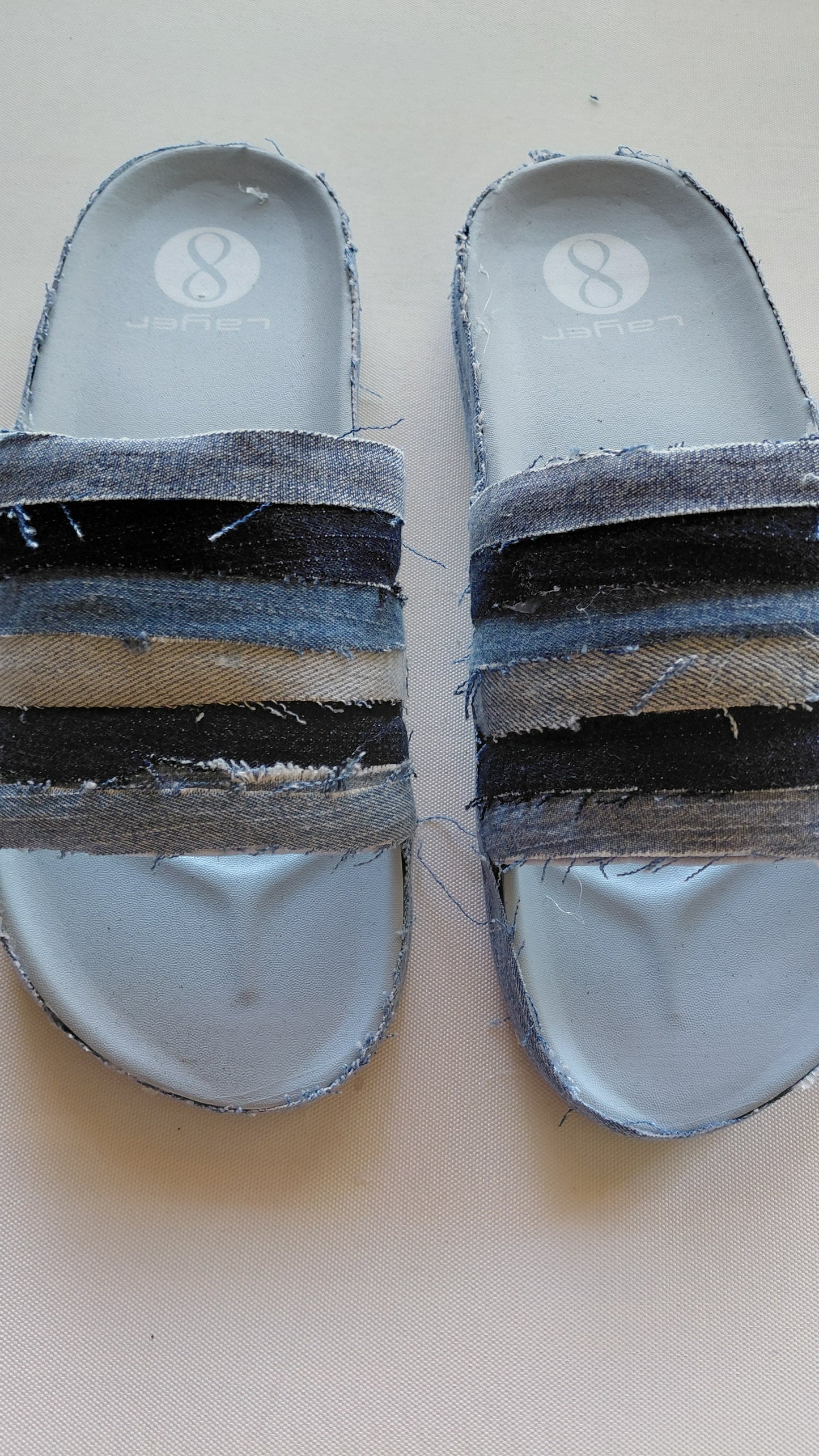DENIM STRIP BOHO HOUSE SHOES/SANDAL