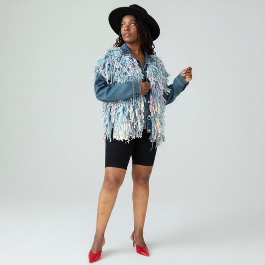 SHAGGY MULTICOLOR DENIM JACKET