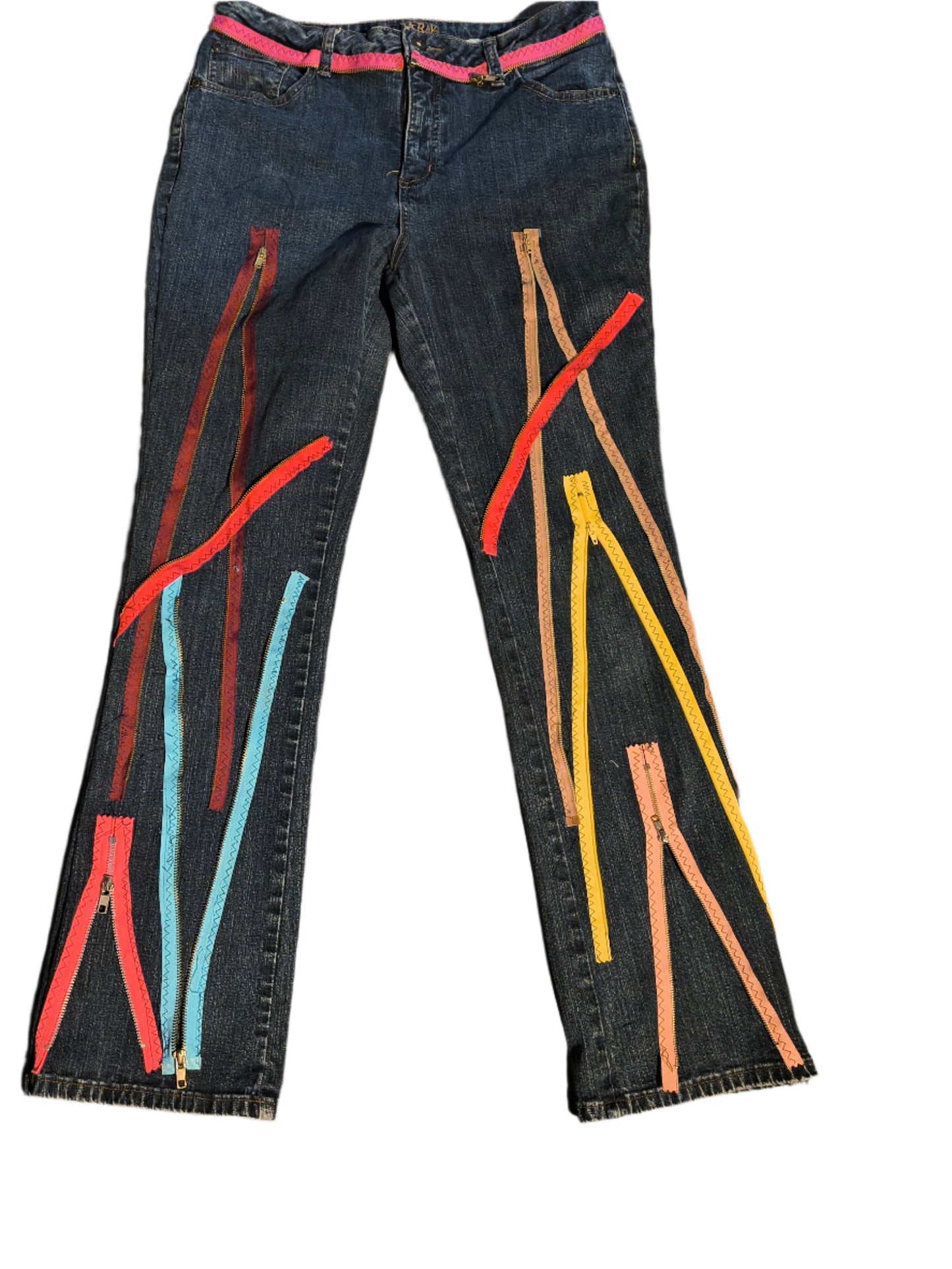 RUGGED DENIM ZIPPER PANTS